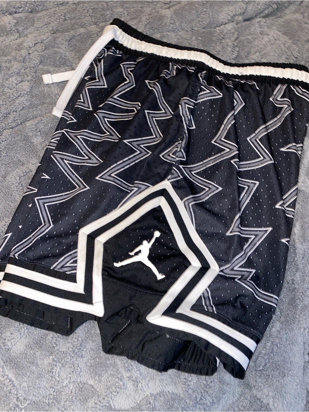 Jordan Black and White Zigzag Athletic Shorts
